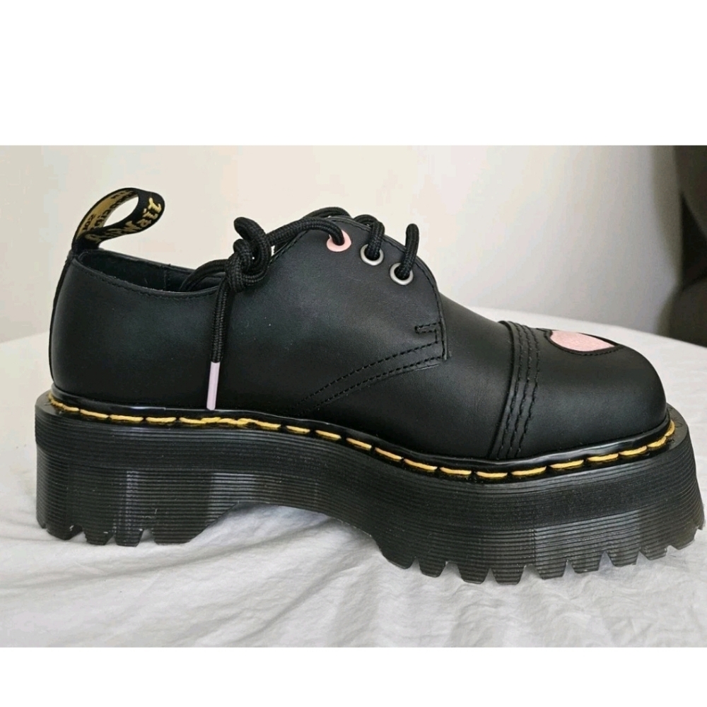 Dr. Martens Black Ankle Boots with Heart Accents - Picture 4 of 8
